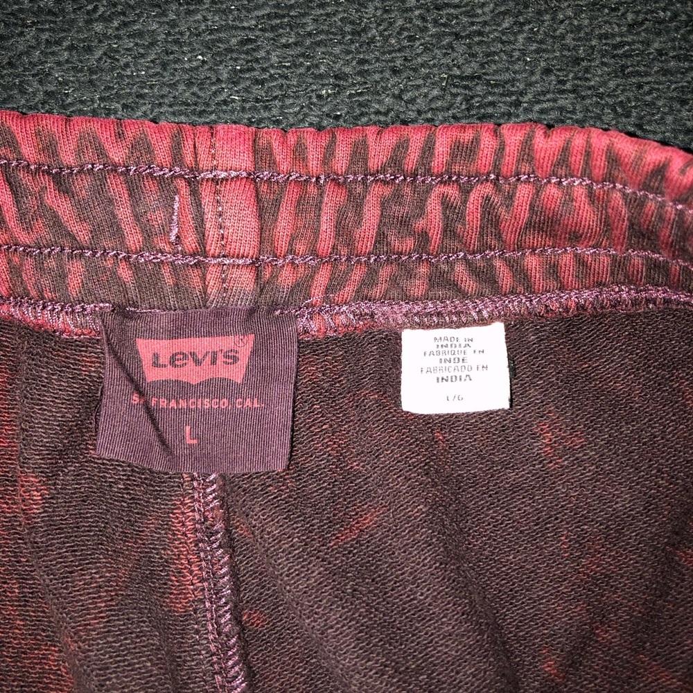 Levi’s Garment Dyed Sweatpants. Baggy Fit. Size Large. Red/Black Color. - Picture 11 of 16